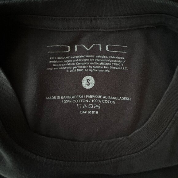 Rare Iconic DeLorean Graphic Tee Black Vintage style Retro cars Men's Small - Picture 3 of 6